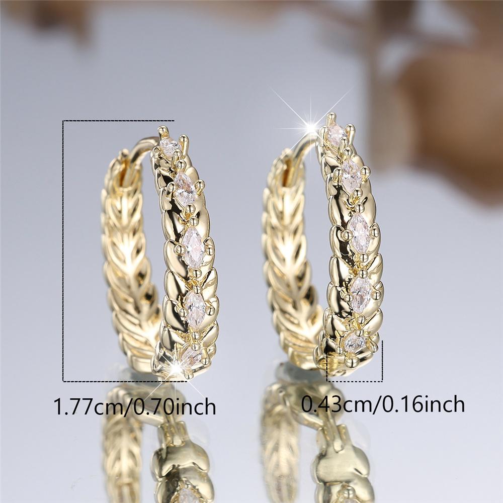 Charm Female White Zircon Stone Round Hoop Earrings Silver Gold Color Simple Wedding Jewelry For Women