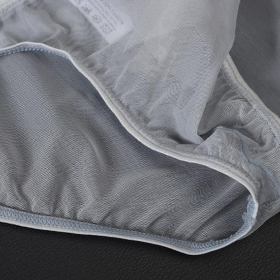 Men Briefs Mesh Elephant Nose Close Fit Mid Waist Transparent See Through Stretchy Panties for Honeymoon