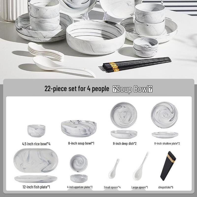 Hanyou Japanese Ceramic Dinnerware Set