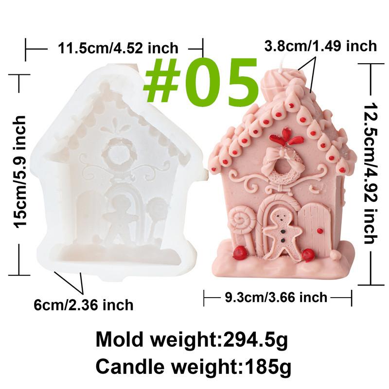 

Christmas Candle Silicone Mold DIY 3D Cedar Christmas Tree Santa Mold Snowman House Design Gypsum Candle Making Holiday Decor
