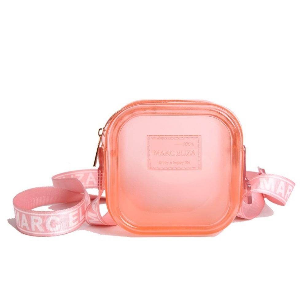 New PVC Messenger Bag Transparent Solid Color Crossbody Bag Waterproof Jelly Shoulder Bag Girls Lipstick Key Storage Bag