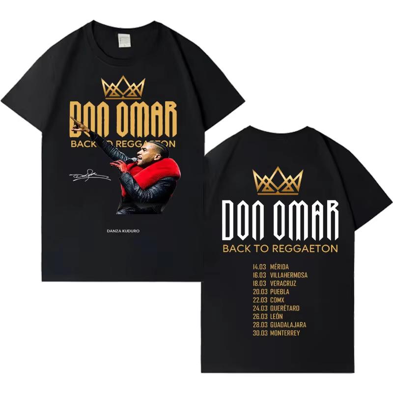 

Rapper Don Omar New Graphics Back To Reggaeton Tour Tshirt Unisexs pure Cotton Short Sleeve Tee Harajuku Casual Tshrits Unisex L
