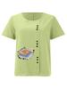Women's Fashion Book Letter Pattern Print Round Neck Short Sleeve T-shirt Casual Cotton Linen Graphic Shirt Leisure Loose Summer Blouse Tops
