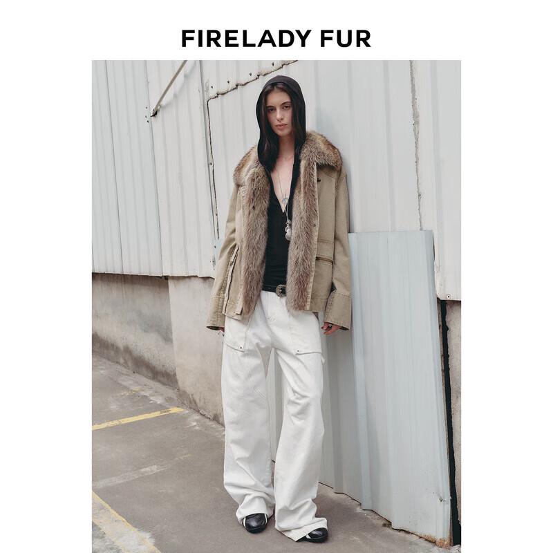 

CHIC PARKA Women s Detachable Raccoon Fur Collar Parka M