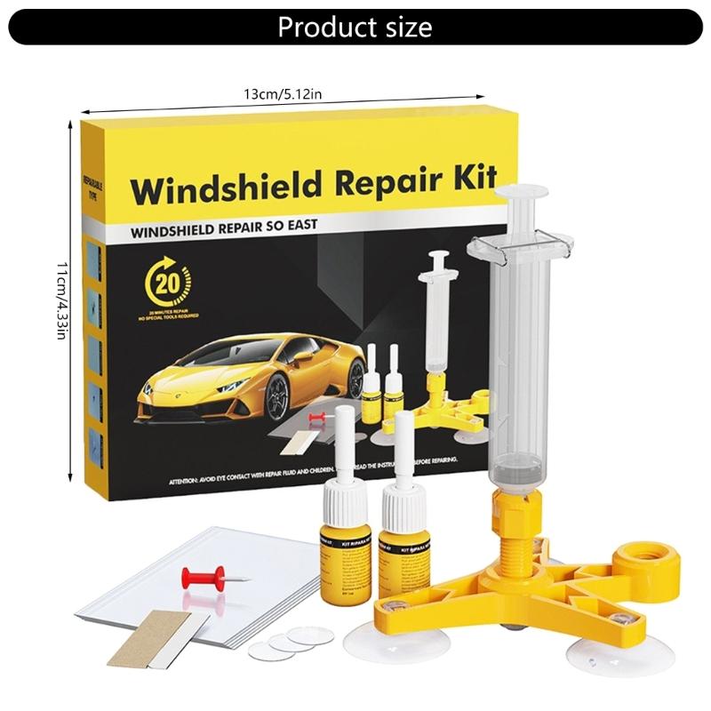 High Performances Windshield Repair Liquid set Windshield Scratch & Crack Repair Set Weather Resistant Repair Tool set