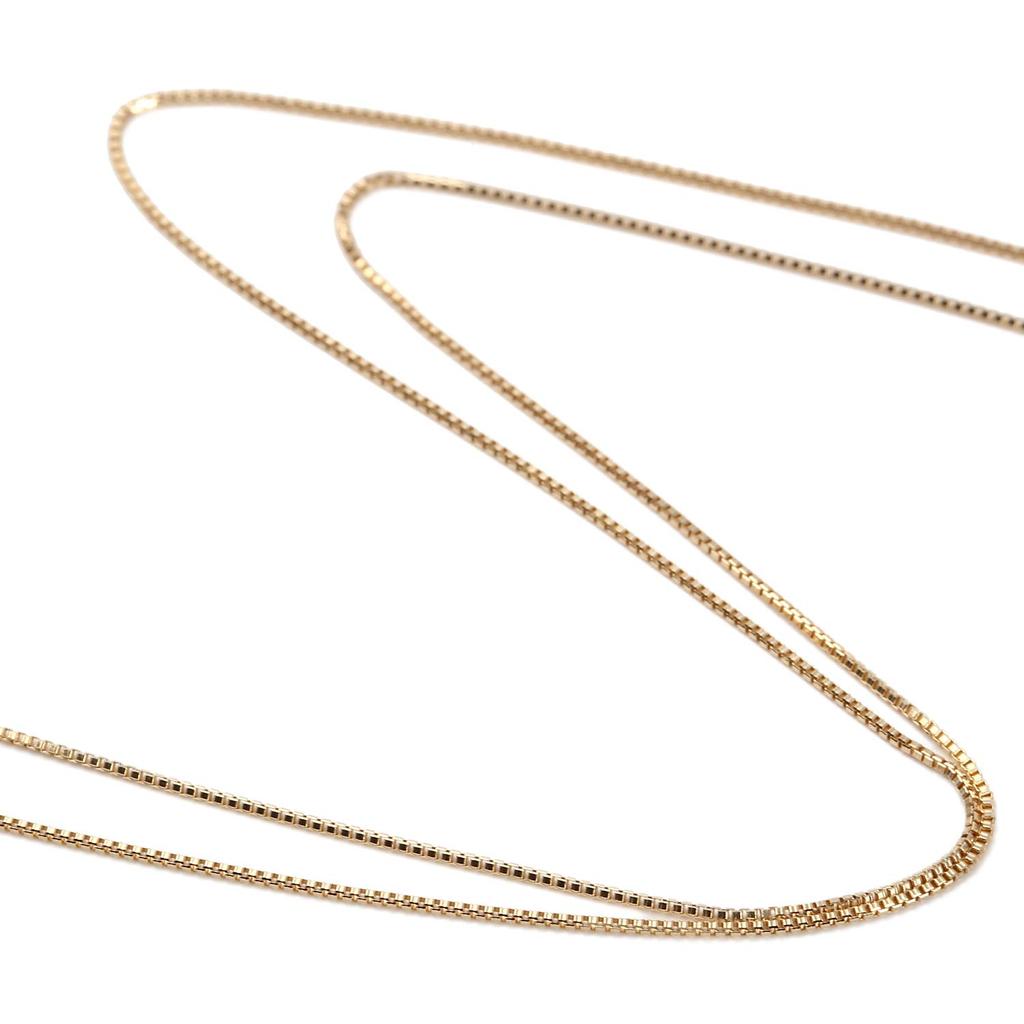 Goods K18 Necklace Venetian Chain Width 50cm Free Adjuster 18K 18K [Happy Shop] 0.6mm