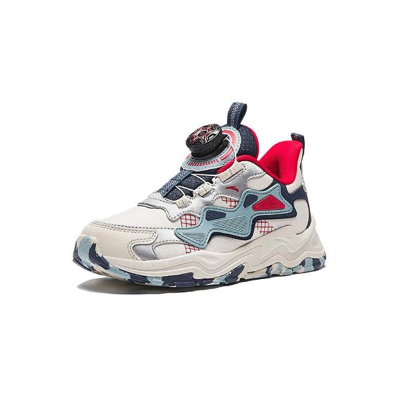 Anta Kids Shock Absorbing Wear Resistant Low Top Running Shoes Kids sneaker Black White Blue A312349932H-2