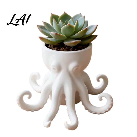 Garden Decoration Planter 3D Printed Octopus Vase Shaped Flowerpot Creative Pot Porch Flowerpot Funny Animal Statue for Indoor Outdoor Plants