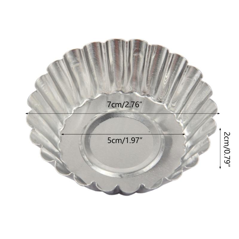 10 Bucăți Forme pentru Tarte cu Ou Aluminiu Mini Tăvi pentru Tarte Mini Brioșe Prăjituri Brioșe Forme pentru Biscuiți Cupe pentru Copt pentru Copt