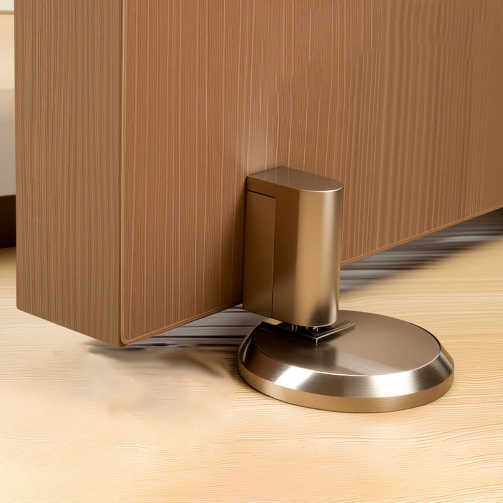 Mute Function Mechanical Locking Door Stopper No Drill Design Invisible Door Stop  Bathroom Use