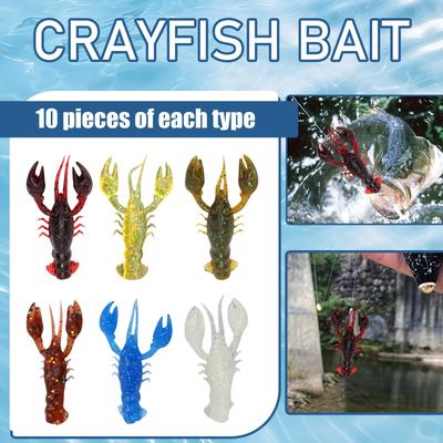 Soft Fishing Crawfish Shrimp Lobster Artificial 10pcs Soft