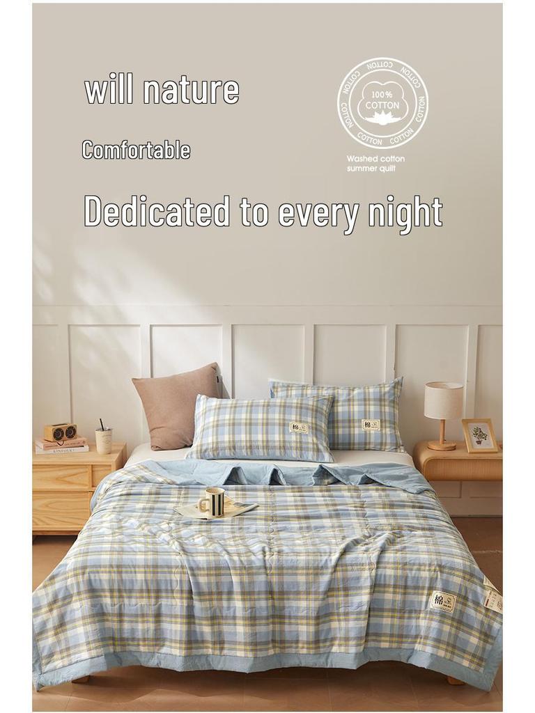 Xinjiang Cotton Summer Quilt: Machine Washable Blanket for Nude Sleeping and Air Conditioning