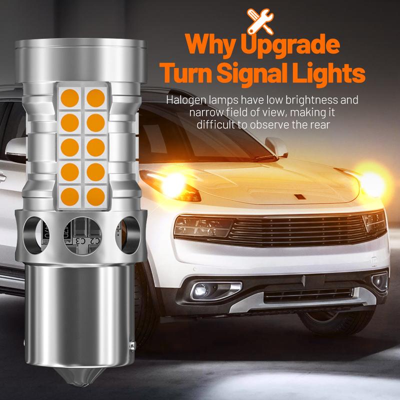 2x LED Turn Signal Light Lamp Canbus PY21W BAU15S For Peugeot 106 108 206 207 CC SW 208 301 406 508 807 Bipper Rifter Traveller