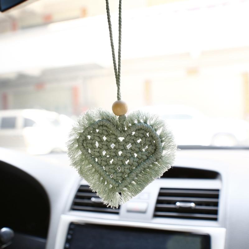 Rearview Mirror Hangings Accessories of Heart-Shaped Car Hangings Ornament Cute Car Accessories for Teens Women