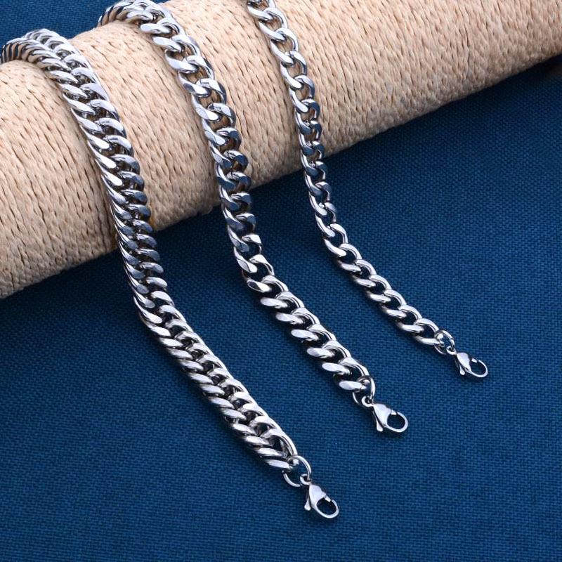 Men s Trendy Double Weave Frosted Cuban Chain Bracelet, Titanium Steel, Colorfast, Hip Hop Neutral Style, Women s Hot Girl Jewelry.