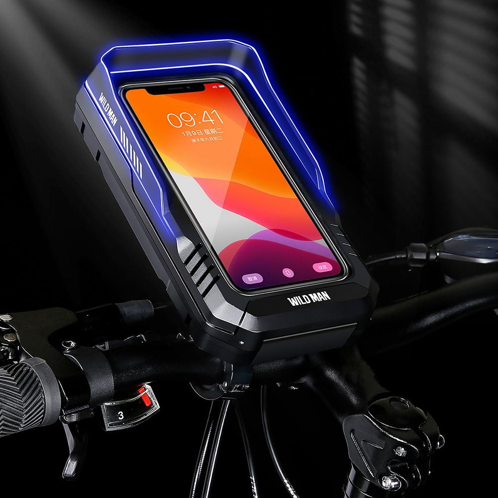 WILD MAN Fahrrad-Handytasche 0,6L MTB Fahrradlenker Handyhalter Touchscreen Schnellverschluss Fahrradzubehör