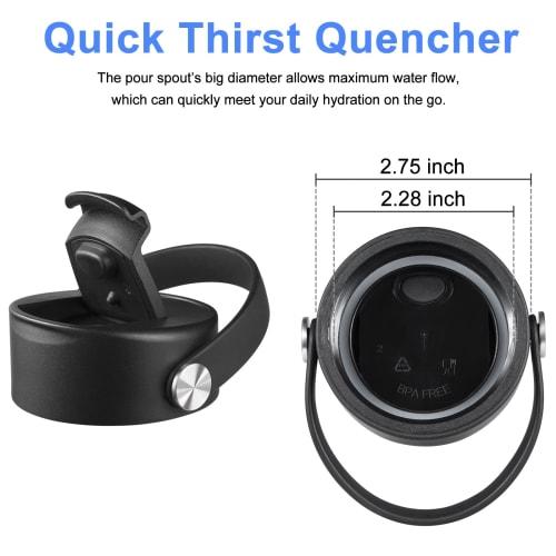 Aoitoque Ersatz-Silikon-Klappdeckel für Hydro Flask, Kaffeedeckel, 18oz, 32oz, 40oz, Schwarz