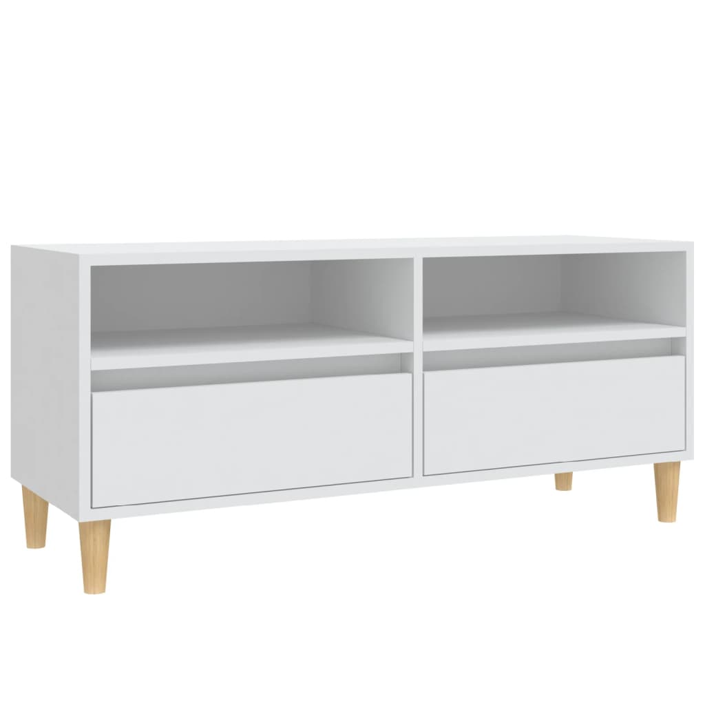 Vidaxl Szafka Pod Tv, Biała, 100X34,5X44,5 Cm, Materiał Drewnopochodny