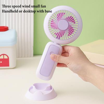 Foldable Handheld Fan with Night Light USB Rechargeable Mini Fan for Desk Dorm Portable Quiet Fan for Students Office Travel