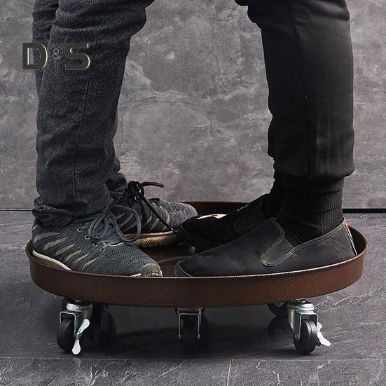Metal Plant Caddy with Wheels Heavy Duty 360-degree Rolling Plant Dolly Stand Round Wheeled Planter Roller Base for Potted Tree Flower