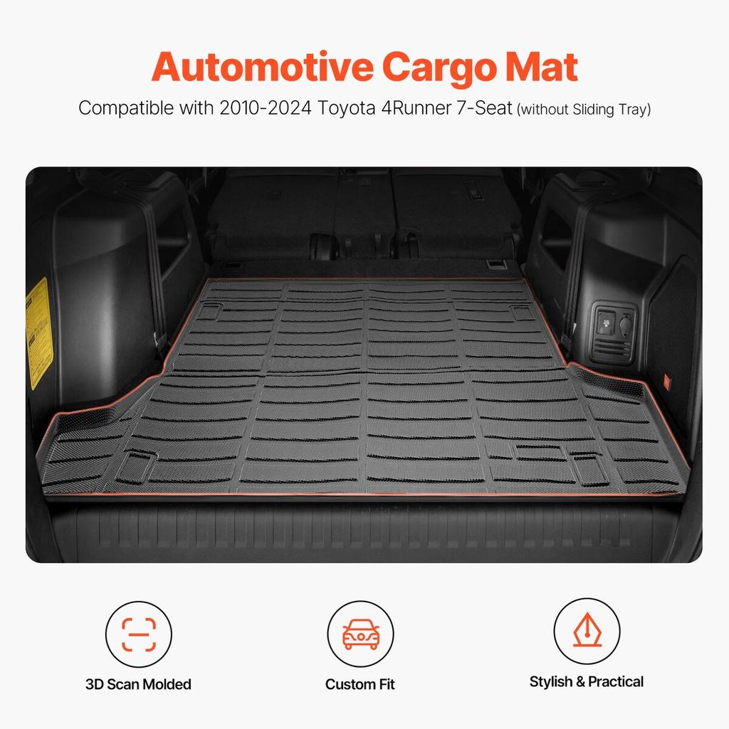 Cargo Mat All Weather TPE Custom Fit for Toyota 4Runner 7 Seater 2010-2026