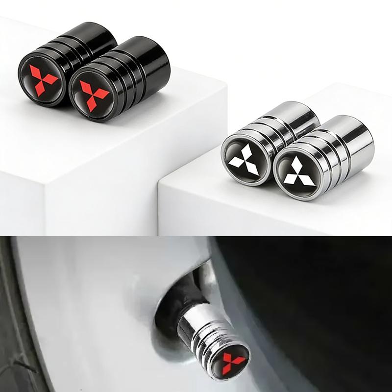 4 adet Araba Lastik Subap Kapağı Paslanmaz Tekerlek Hava Stemi Kapakları Mitsubishi Ralliart ASX Galant Mirage L200 EVO Xpander için
