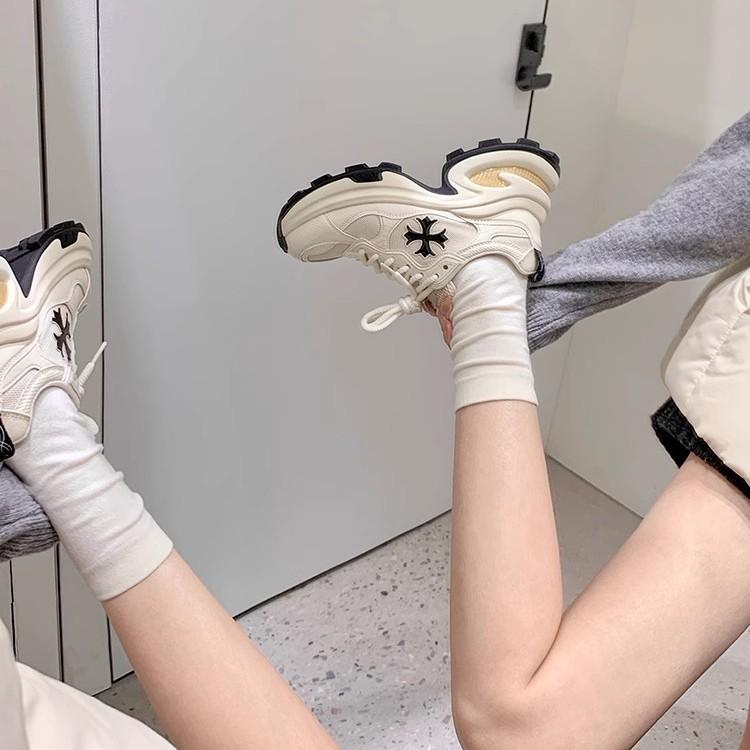 [Youshilai] 2025 new trend cross flower platform casual sports shoes women's height-increasing dad shoes running shoes