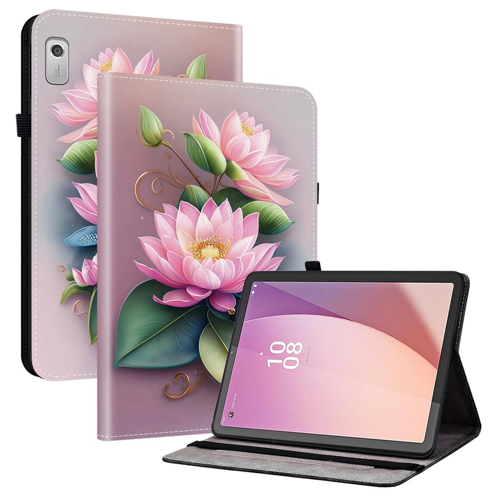 Pro Lenovo Tab M9 Kožené pouzdro Vzor Tištěný Stojánek Kryt na tablet se sloty na karty