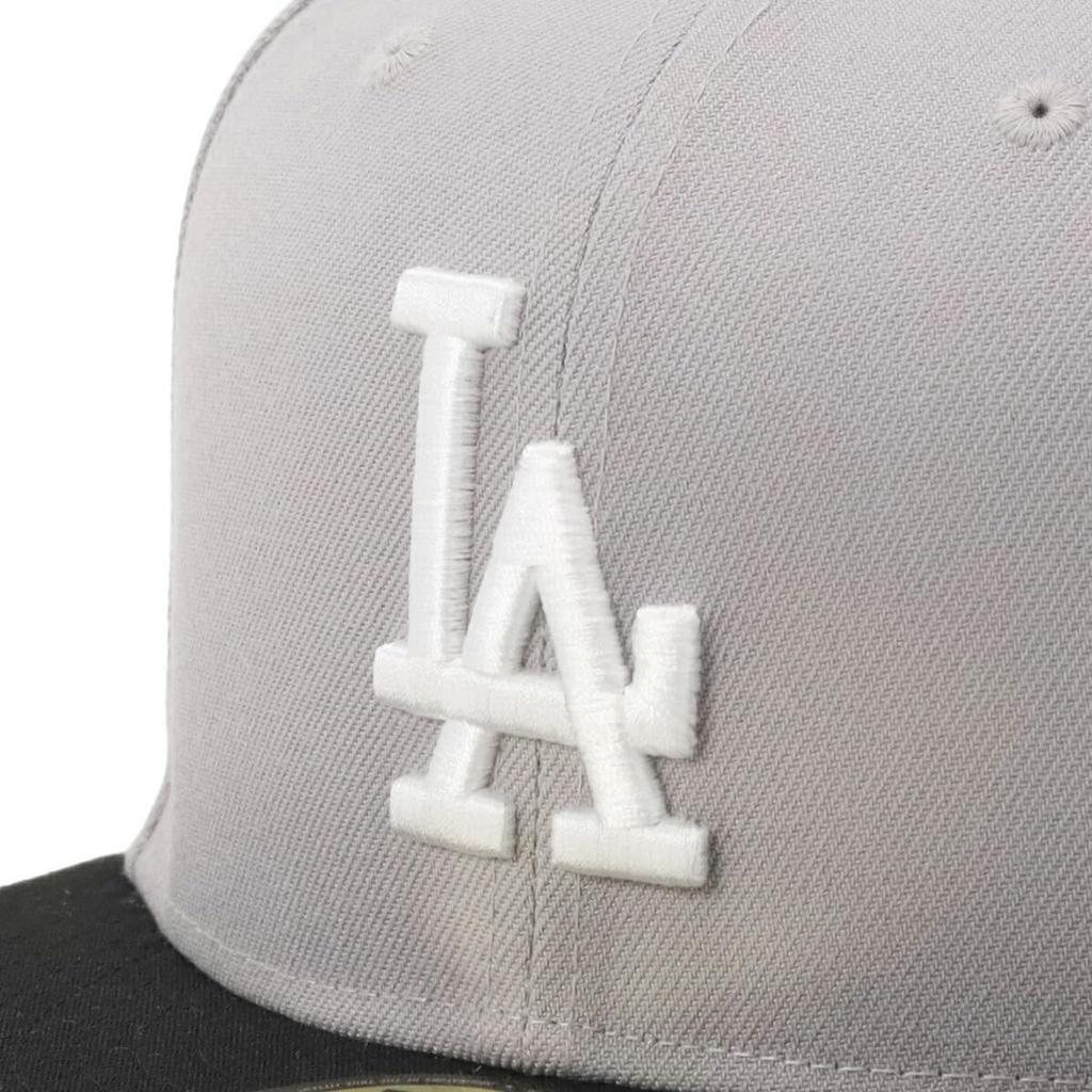 59FIFTY Cap 14561996 NER35C4087 LA Gray ONSPOTZ Exclusive SIDE PATCH 2Tone MLB Los Angeles Dodgers MLB 5950 New Era Deep Fit Outing UV Protection