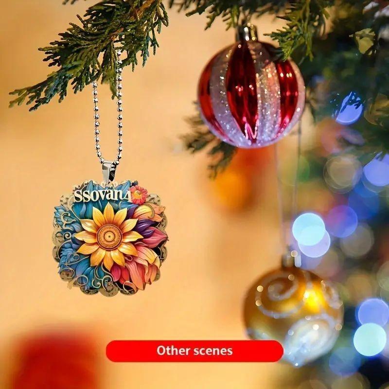 Fashionable Acrylic Sunflower Hanging Pendant For Upscale Automobile Decoration