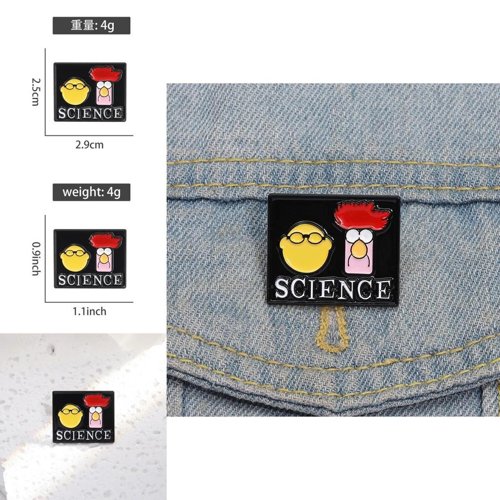 Einzigartige Kreative Wissenschaft Cartoon Charakter Brosche Anstecknadel für Stilvolle Rucksackdekoration