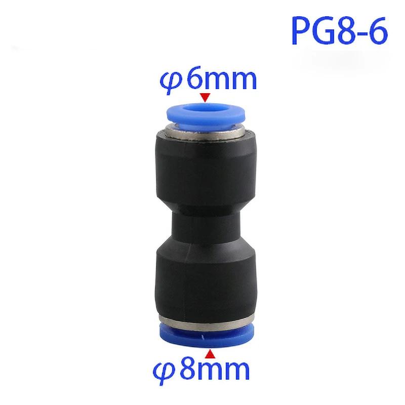 Pu Pneumatic Fittings Plastic Connector PG 4mm 6mm 8mm 10/12/14mm 16mmAir Water Hose Tube Push In Straight Gas Quick Connectors
