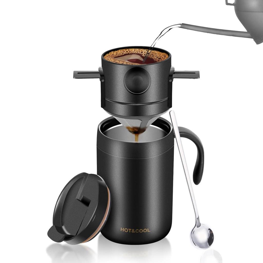 Portable Stainless Steel Insulated Drip Coffee Travel Mug Set