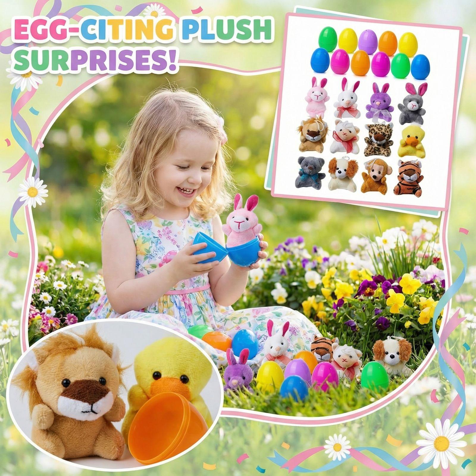 12pcs  Easter Egg Plush Animal Toys One Size