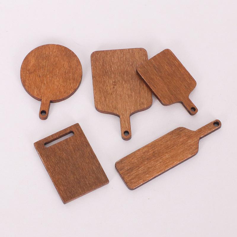 10/50/100pcs Mini Wooden Cutting Board Dollhouse Cutting Board Wood Chopping Charcuterie Paddle for Scene Setting
