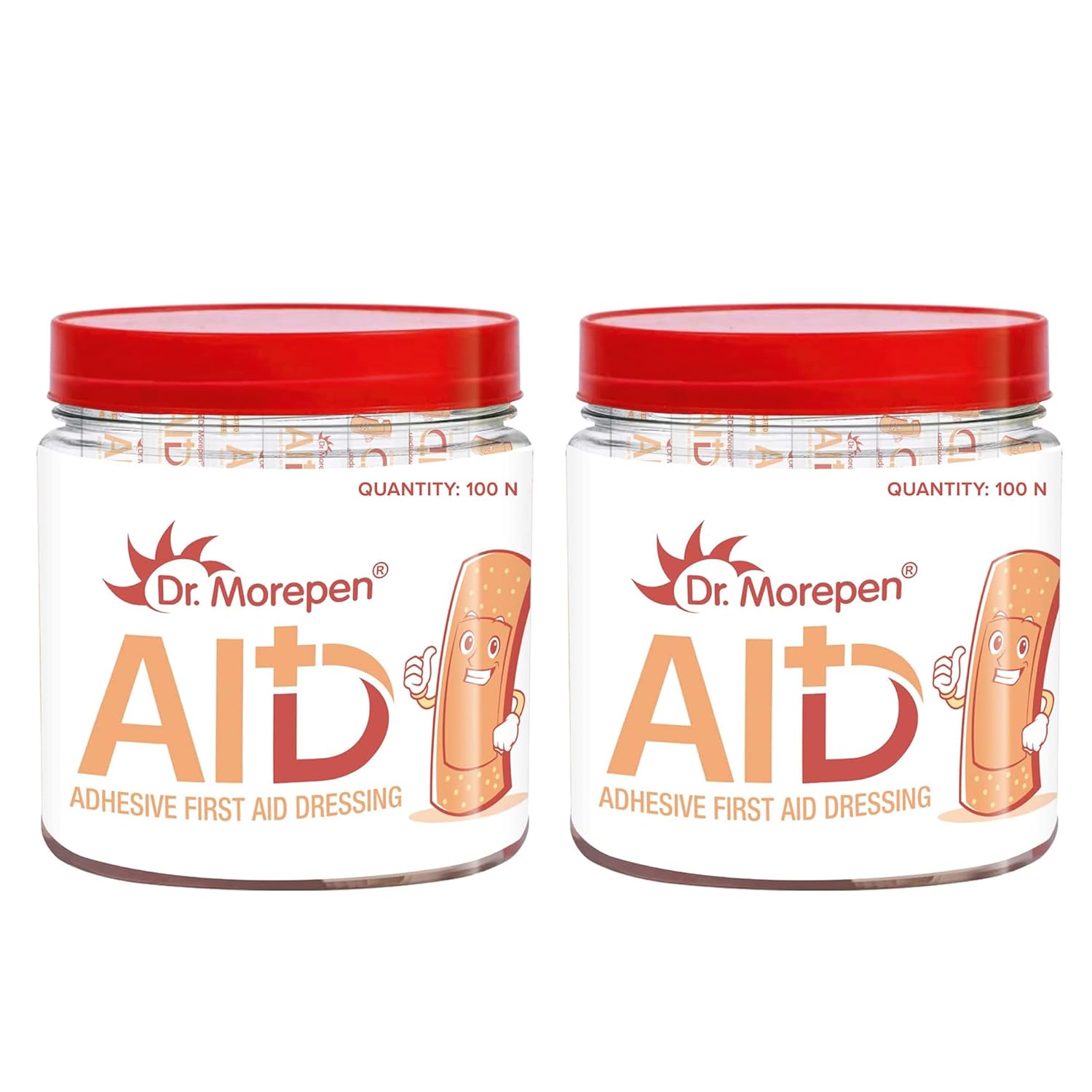 

Доктор. Morepen Водонепроницаемые Гибкие Дышащие Пластыри 100 Штук Упаковка из 2 Для Детей и Взрослых Защита для Оказания Первой Помощи