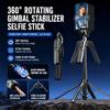 1.8M 360° AI Face Tracking Selfie Stick Tripod, Automatic Rotating Gimbal Phone Stand, Smart Follow Tripod for Vlog, Live Streaming, Video & Selfie