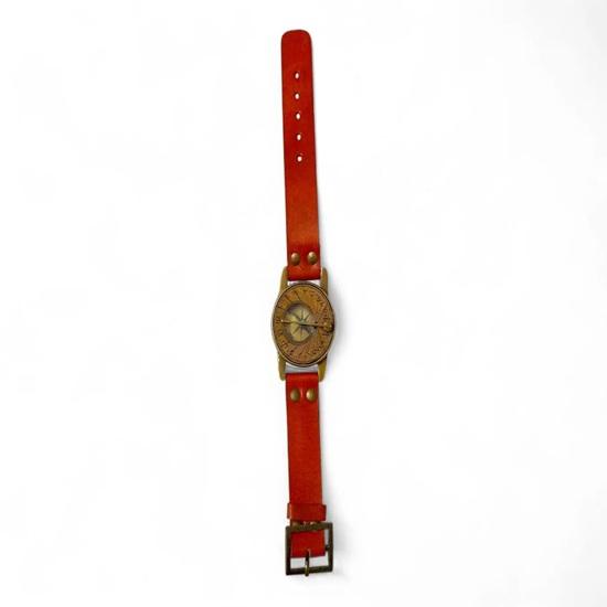 Steampunk mässingsarmbandsur med solur, Samlarobjekt nautiskt kompass, Julklapp för män