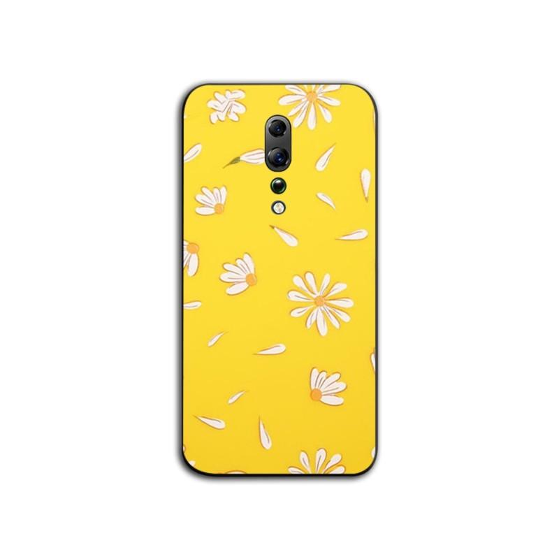 Flower Daisy Art Painting Phone Case For OPPO Find X5 X3 X2 A93 Reno 8 7 Pro A74 A72 A53 Soft Black Phone Cover