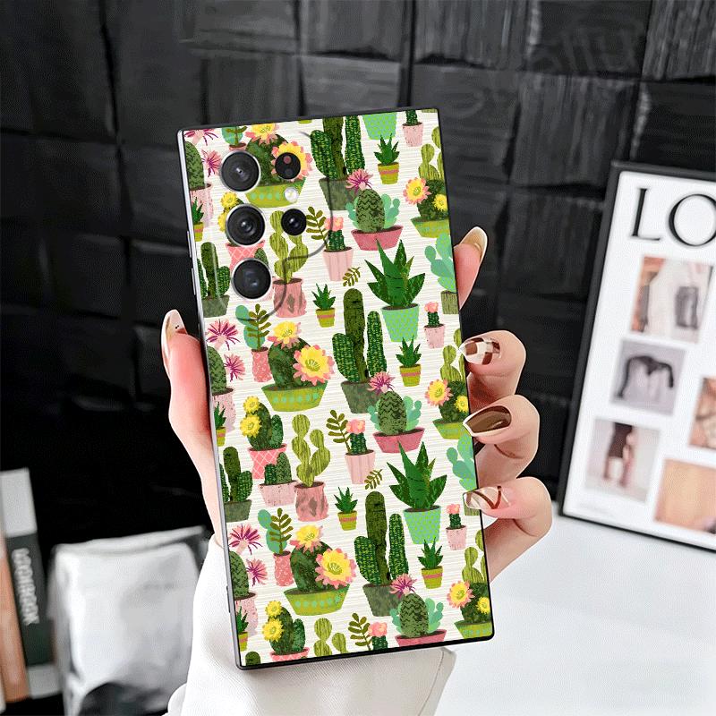 

Cactus Pattern Soft Phone Case for Samsung Galaxy S26 S25 Edge S24 Ultra S23 Plus S22 S21 FE S20 Black Cover Back Shell Samsung S25 Ultra