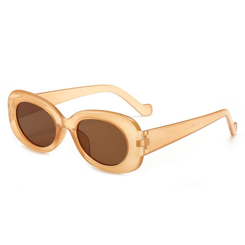 

Arrival Stylish Candy-colored Oval Sunglasses UV400 Protection Sun Glasses For Men And Women Trendy Streetwear Accessory 5228 коричневый