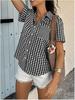 2026 Spring/Summer Women's Retro Plaid Loose Short-Sleeve Lapel Shirt