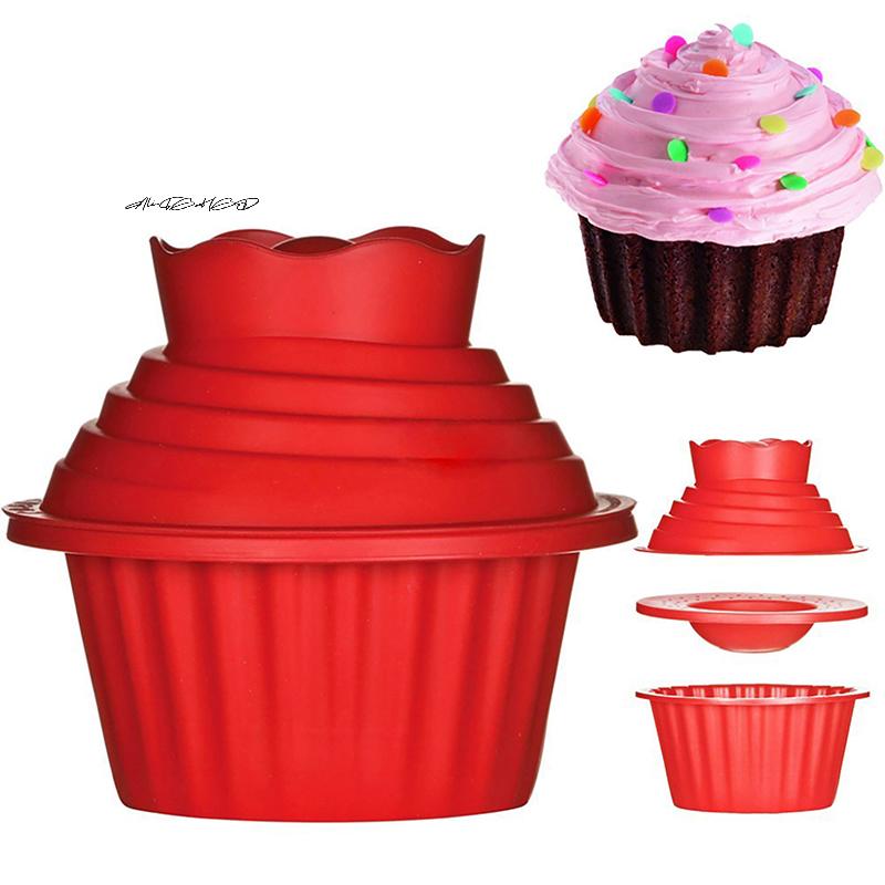 3Pcs High Quality Silicone Giant Cupcake Mold Heat Resistant Big Top Cupcake Mould Bake Tools Baking Maker