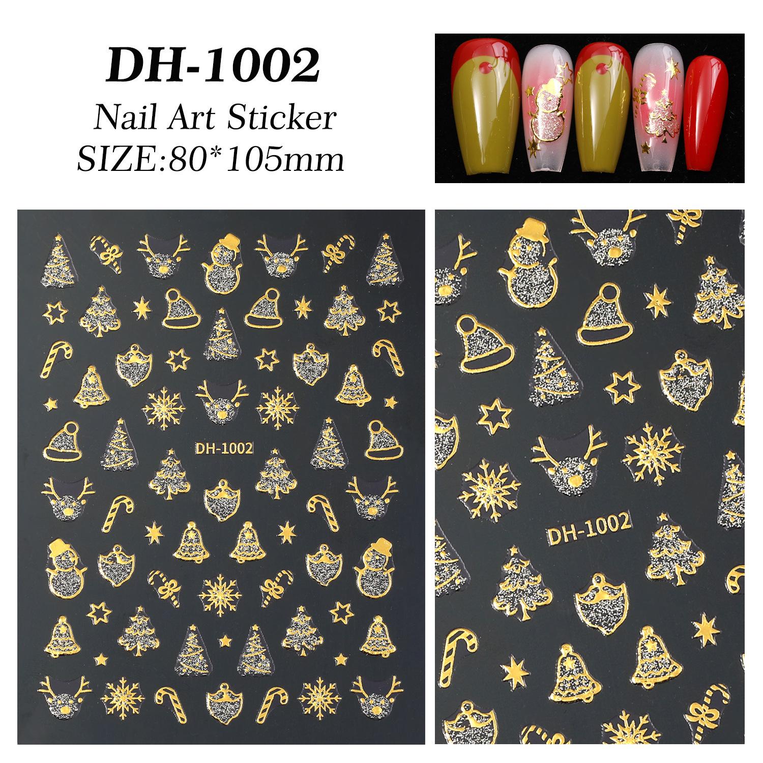 Glitter Snowman Christmas Nail Stickers - Flat Back Adhesive for DIY Nail Art