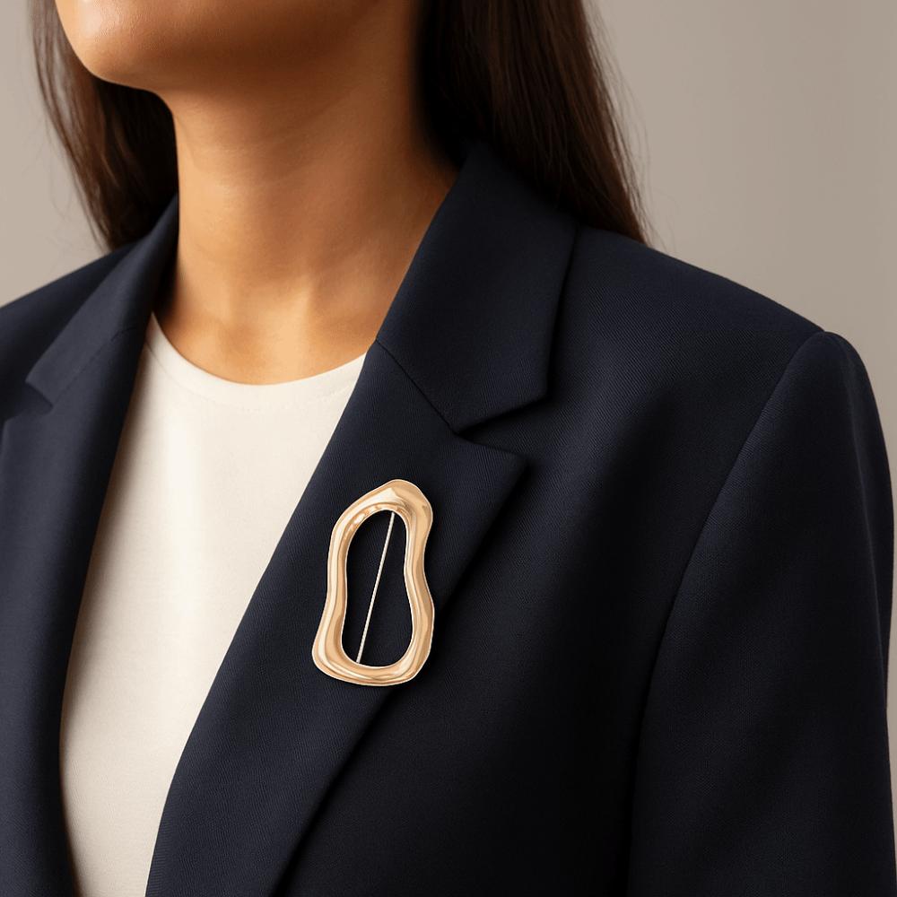 Geometrische Broschen in Silberfarbe Vergoldete Anstecknadeln Neue unregelmäßige Broschen Schmuckzubehör