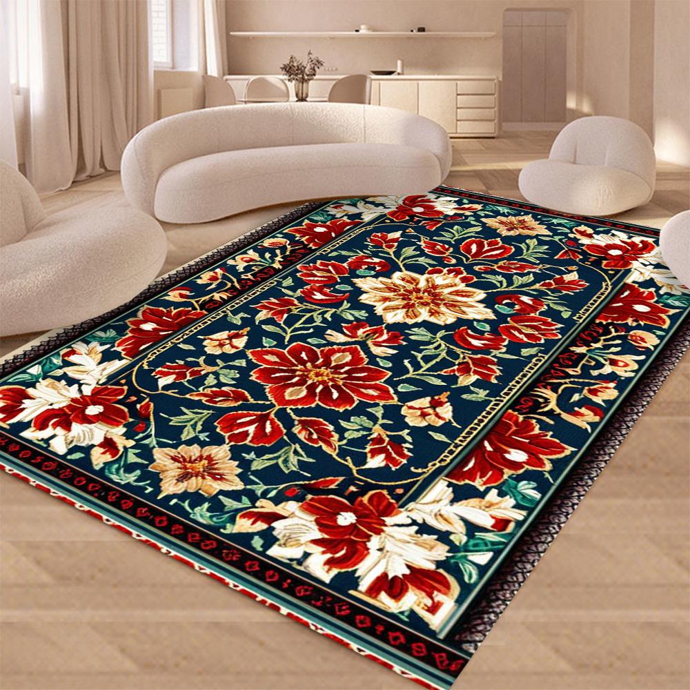 Brightly Printed Mughal Floral Carpet for Living Room Sofa Decor Rugs Bedroom Rug  Kitchen Coffee Table Floor Mat Indoor Rug