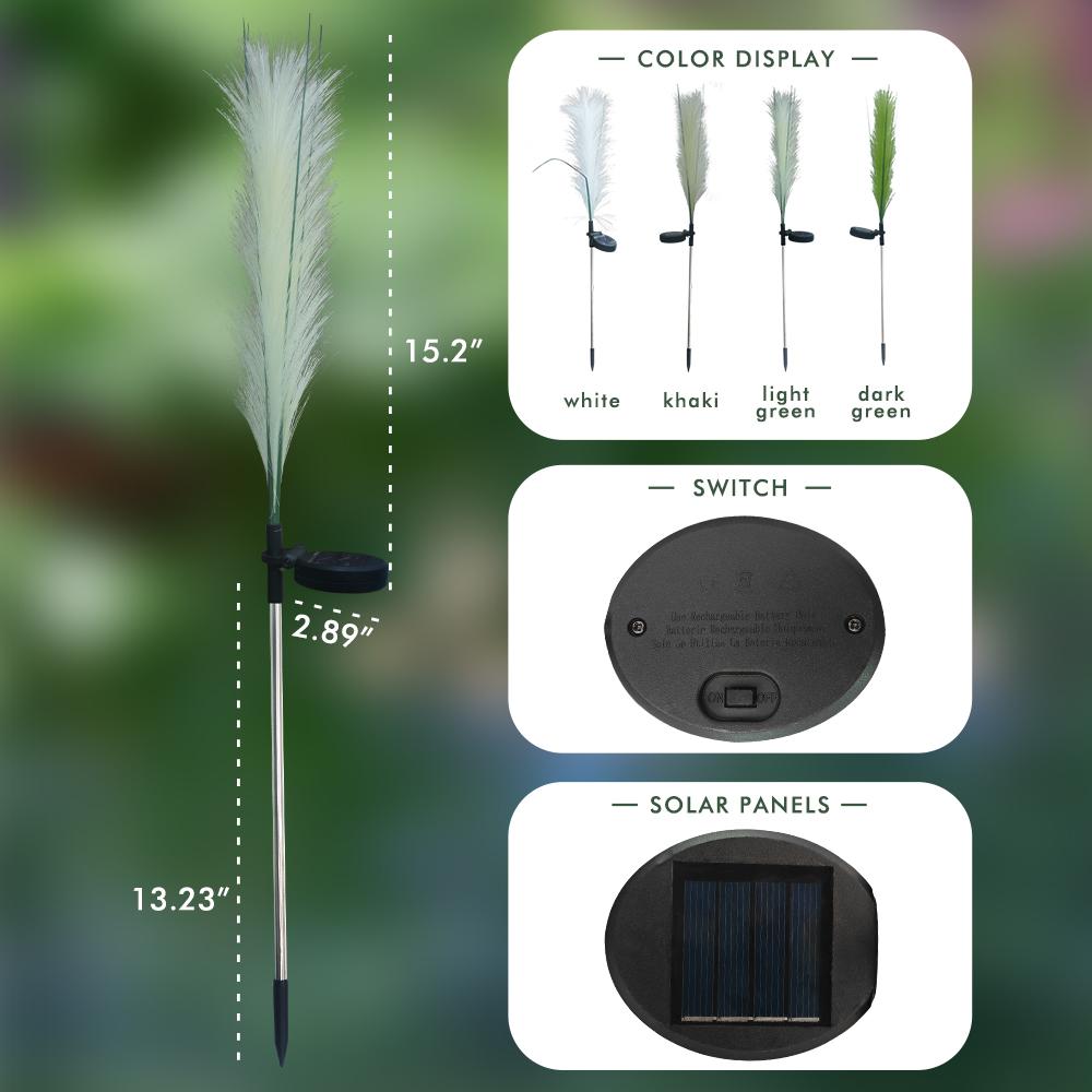 LED Solar Reed Lamp Garden Landscape Light Outdoor Waterproof Lawn Light Yard Christmas Decoration Path Lighting Decoration