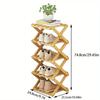 Bamboo Shoe Rack, Foldable Space Saving Shelves for Home and Bedroom - Interior Entry Storage Free Footed Shoe Narrow Shelf