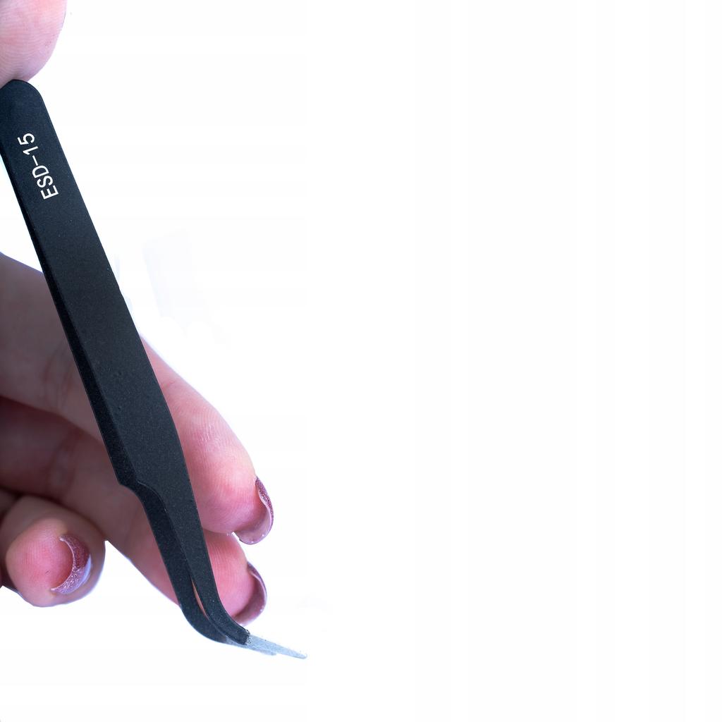 Rosfix Zestaw 6 Pęset Precyzyjnych ESD-10 do ESD-15 – Niemagnetyczne | Odporne na Kwasy | Ergonomiczne i Precyzyjne