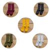 5 Pairs Solid Ribbed Crew Socks Women Mixed Color 4 Seasons Fit Loose Socks Set Daily Basic Sox